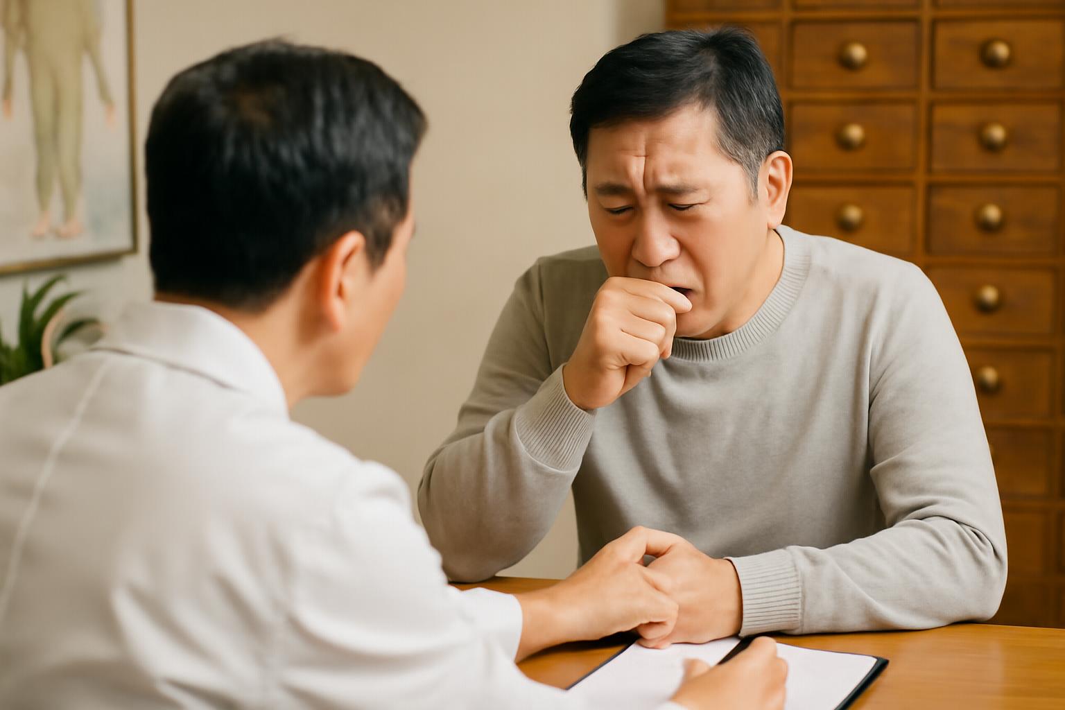 感冒後咳嗽症狀一直存在,有痰,喉嚨感到有異物易搔癢造成咳嗽,嚴重時發聲易被痰影響無法順利發出聲音。
另外鼻腔內部有鼻水倒流體內。 感冒後咳嗽症狀一直存在,有痰,喉嚨感到有異物易搔癢造成咳嗽,嚴重時發聲易被痰影響無法順利發出聲音。
另外鼻腔內部有鼻水倒流體內。