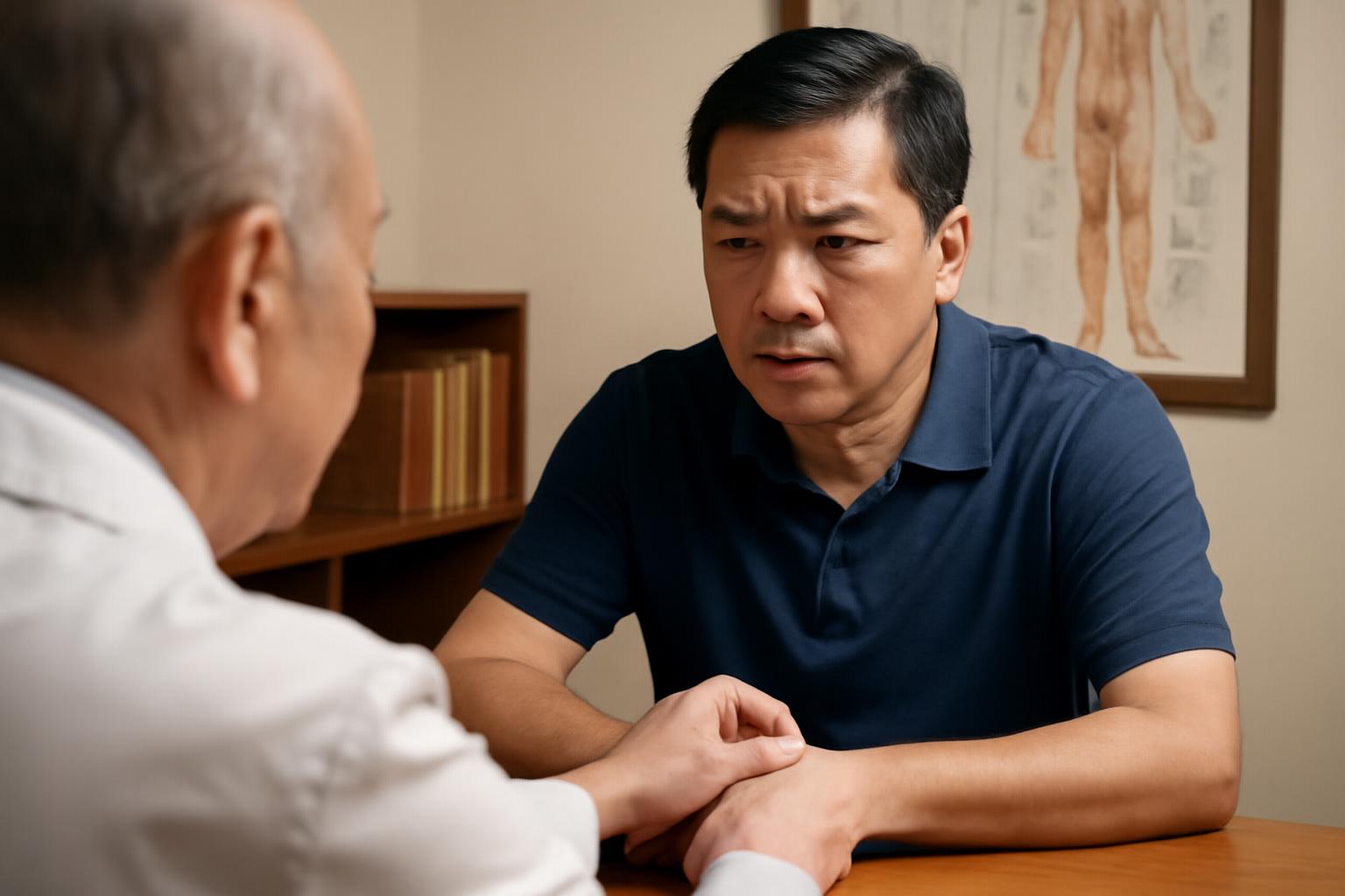 頭皮屑多,左腳掌易抽筋,右腳掌異響
一夜數醒 小便泡沫多、房事弱化、膝關節異響,胸怕熱四肢怕冷、口苦、陰囊濕、尿黃,大腸經疼痛、小指麻木, 飛蚊症、莫名小傷口,傷口癒合慢,留下疤痕 頭皮屑多,左腳掌易抽筋,右腳掌異響
一夜數醒 小便泡沫多、房事弱化、膝關節異響,胸怕熱四肢怕冷、口苦、陰囊濕、尿黃,大腸經疼痛、小指麻木, 飛蚊症、莫名小傷口,傷口癒合慢,留下疤痕